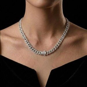 Iced Out Cuba Kette Silber kaufen – Cuban Link Halskette mit Zirkonia-BesatzIced out cuba kette silber