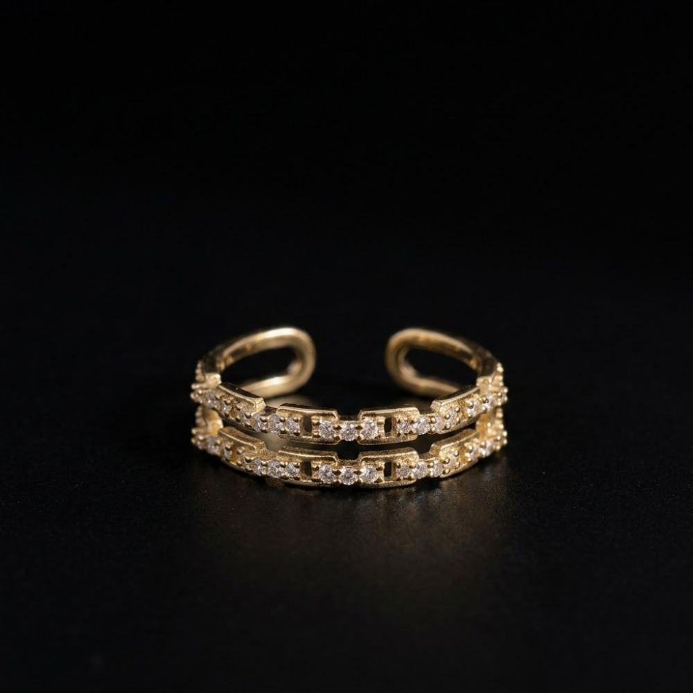 Chain Ring Gold kaufen – Zirkonia, Nickelfrei