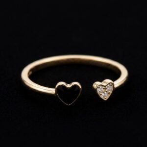 Doppelherz Ring Gold kaufen – Zirkonia, Nickelfrei