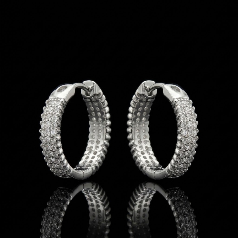 Mini Creolen Zirkonia Silber