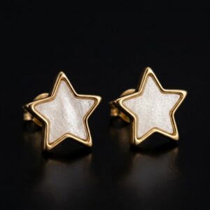 Sternohrringe Perlen Gold