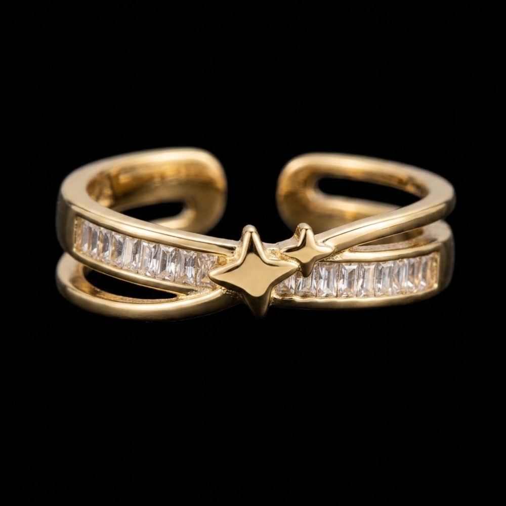Star Ring Gold kaufen – Zirkonia, Nickelfrei