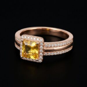 Topas Ring Gold kaufen xe2x80x93 Ring mit gelbem Zirkonia Stein